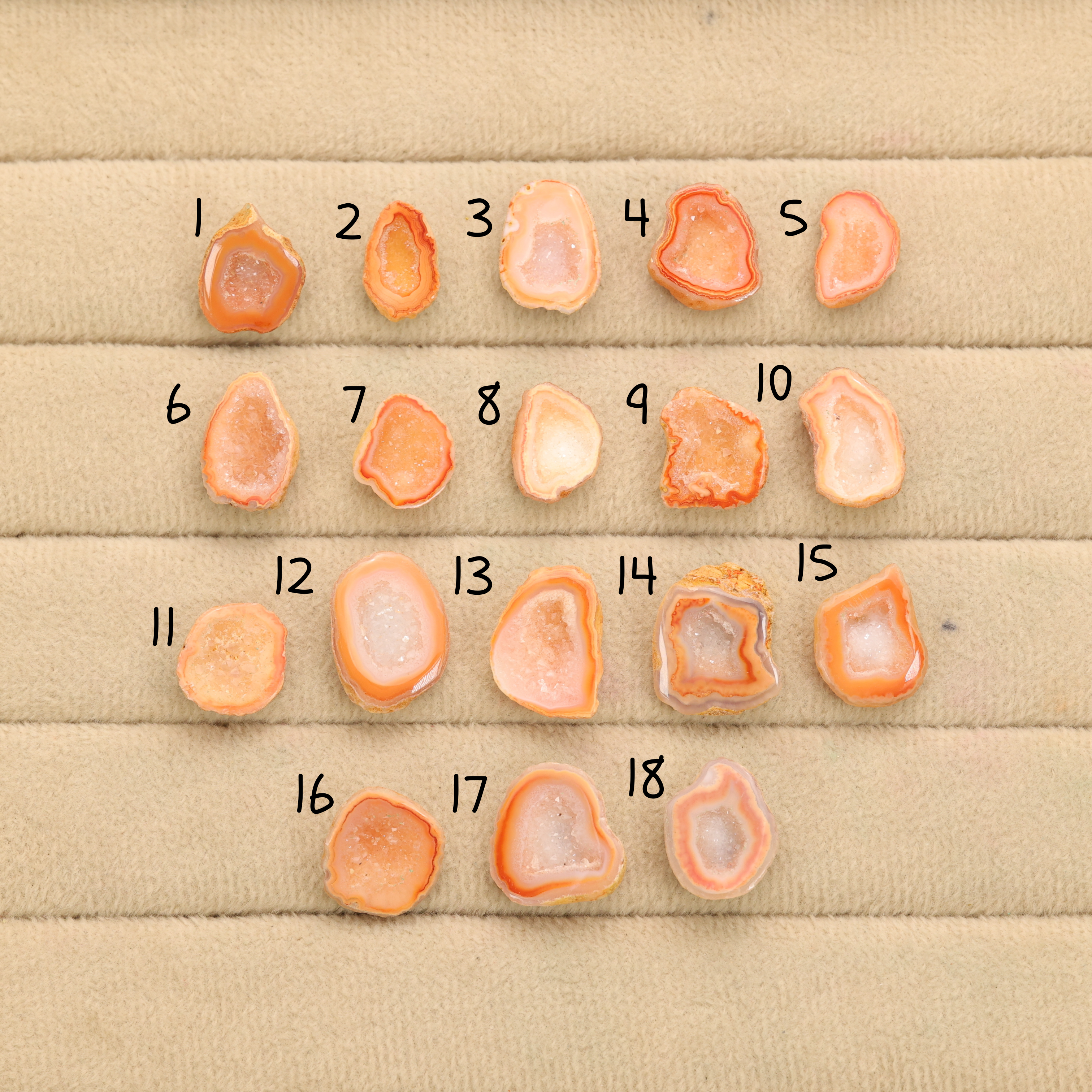 Orange Agate Druzy Geode Slices – Perfect for Ring Making