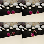12mm Round Rose-Cut Gemstone Stud Earrings – Bezel Setting | AAA Quality