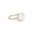 Edged Micron Gold Rings 10 mm Natural Gemstone Agate Druzy Round Titanium Green Gold Plated on Brass Adjustable Shank