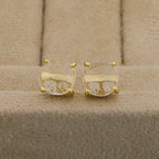 Crystal Rock, Quartz, stud, cabochon earrings, gemstone stud, mimalistic studs, gold gemstone studs