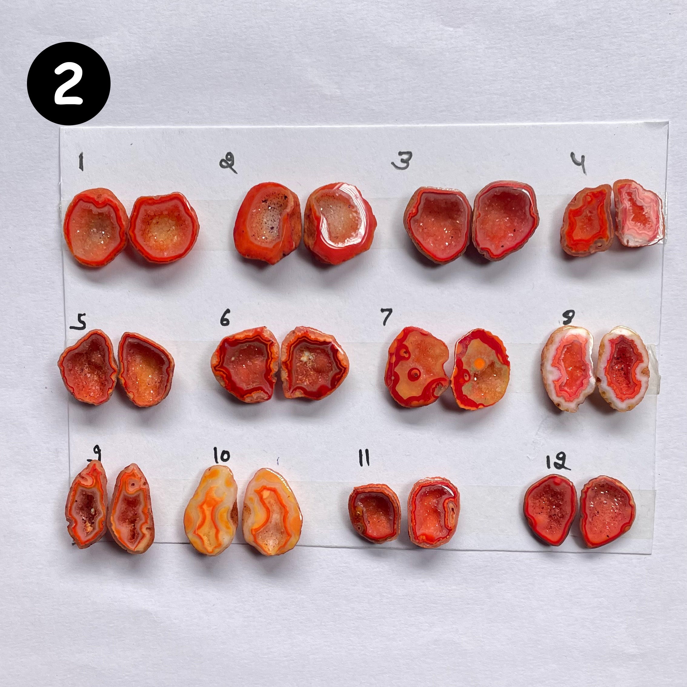 Geode Pairs by Selection 15-20mm Orange