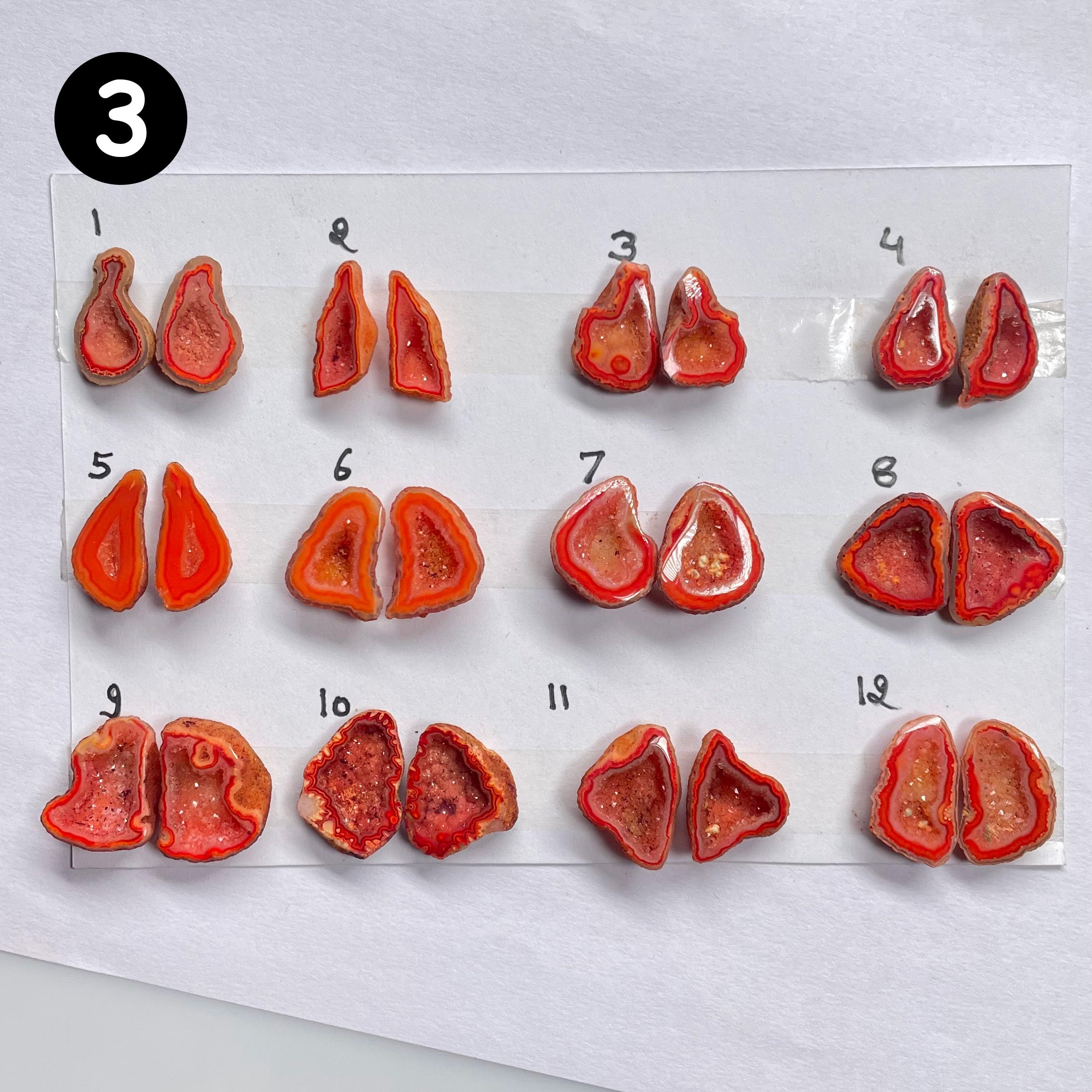 Geode Pairs by Selection 15-20mm Orange