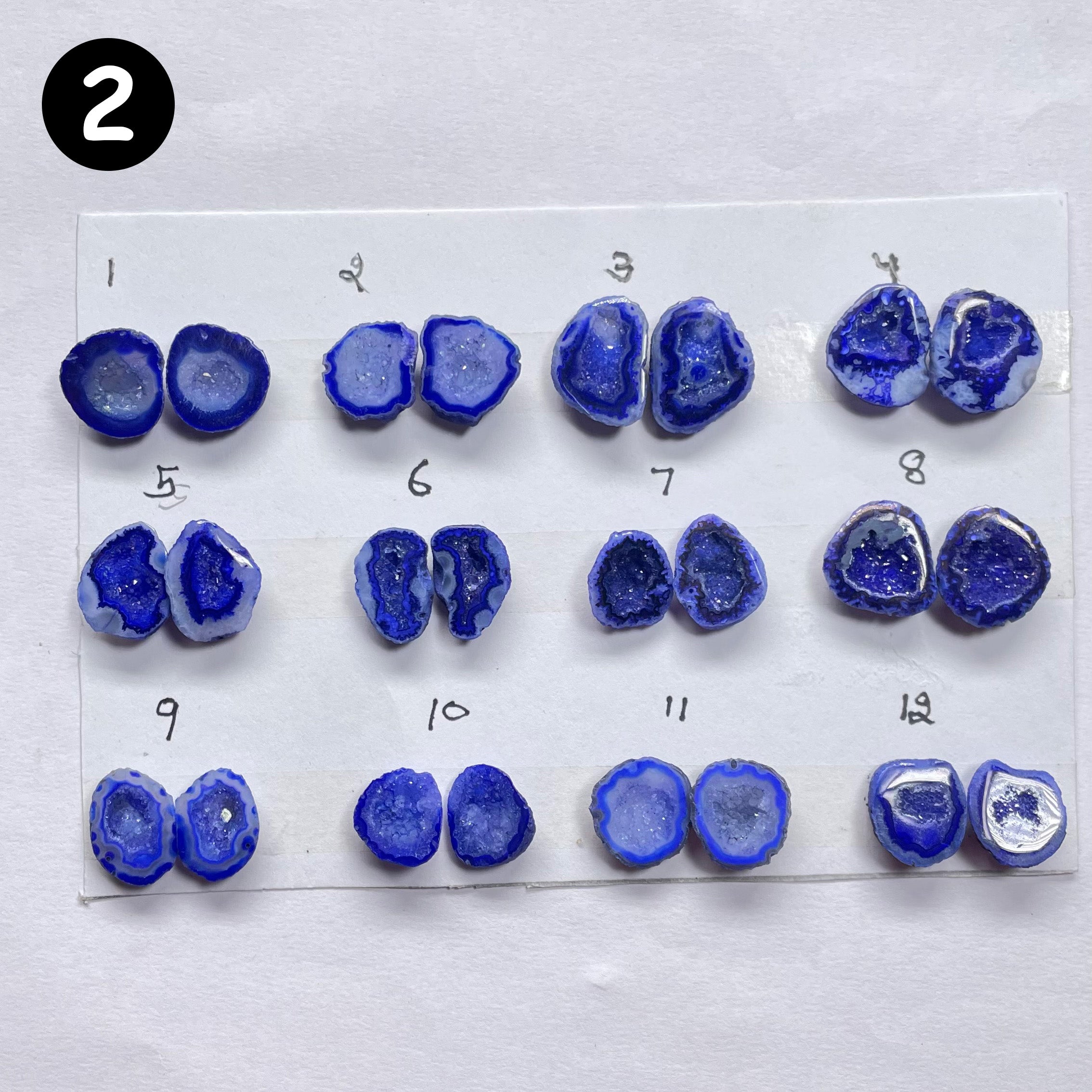 Geode Pairs by Selection 15-20mm Blue
