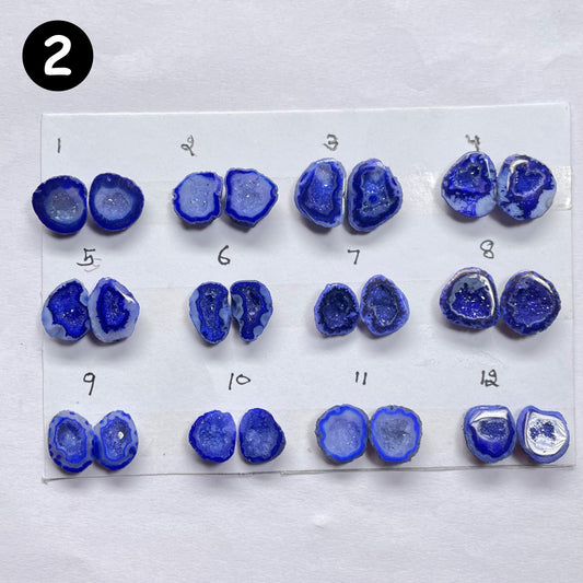 Geode Pairs by Selection 15-20mm Blue