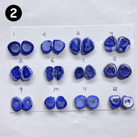 Geode Pairs by Selection 15-20mm Blue My Store
