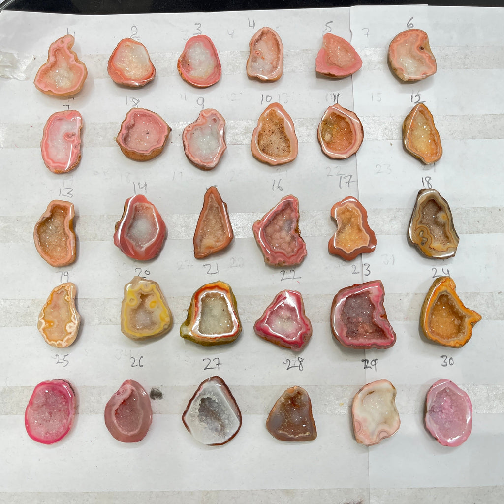 Geode Stone by Selection 25-30 mm Light Orange Geodes (Ring) – Exact Piece Shown in Picture