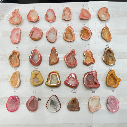 Geode Stone by Selection 25-30 mm Light Orange Geodes (Ring) – Exact Piece Shown in Picture My Store