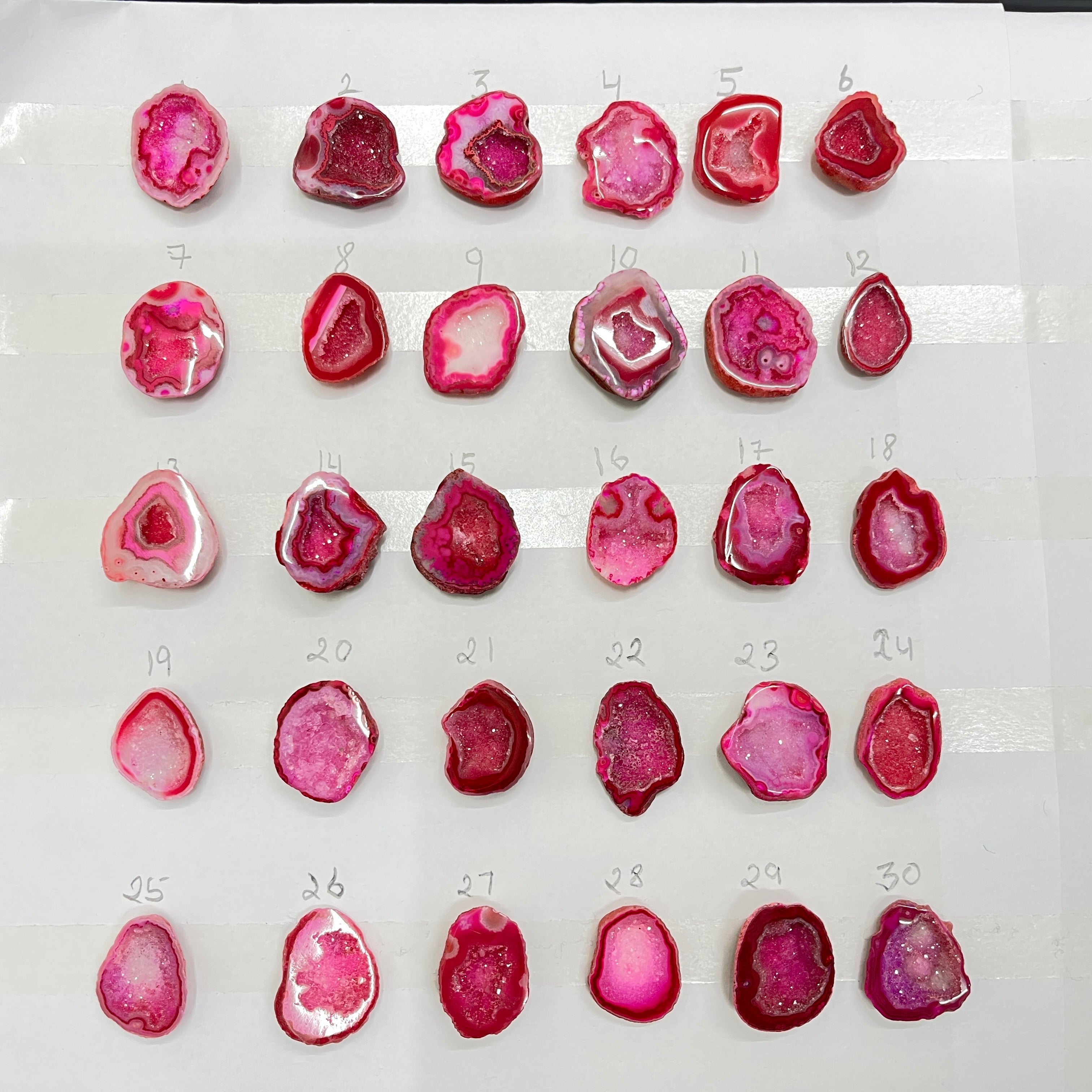 Light Pink Geode Stones for Rings (20–25 mm) – Natural Crystal Centers for Jewelry Making – Exact Piece Shown in Photo