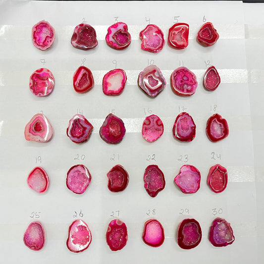 Light Pink Geode Stones for Rings (20–25 mm) – Natural Crystal Centers for Jewelry Making – Exact Piece Shown in Photo