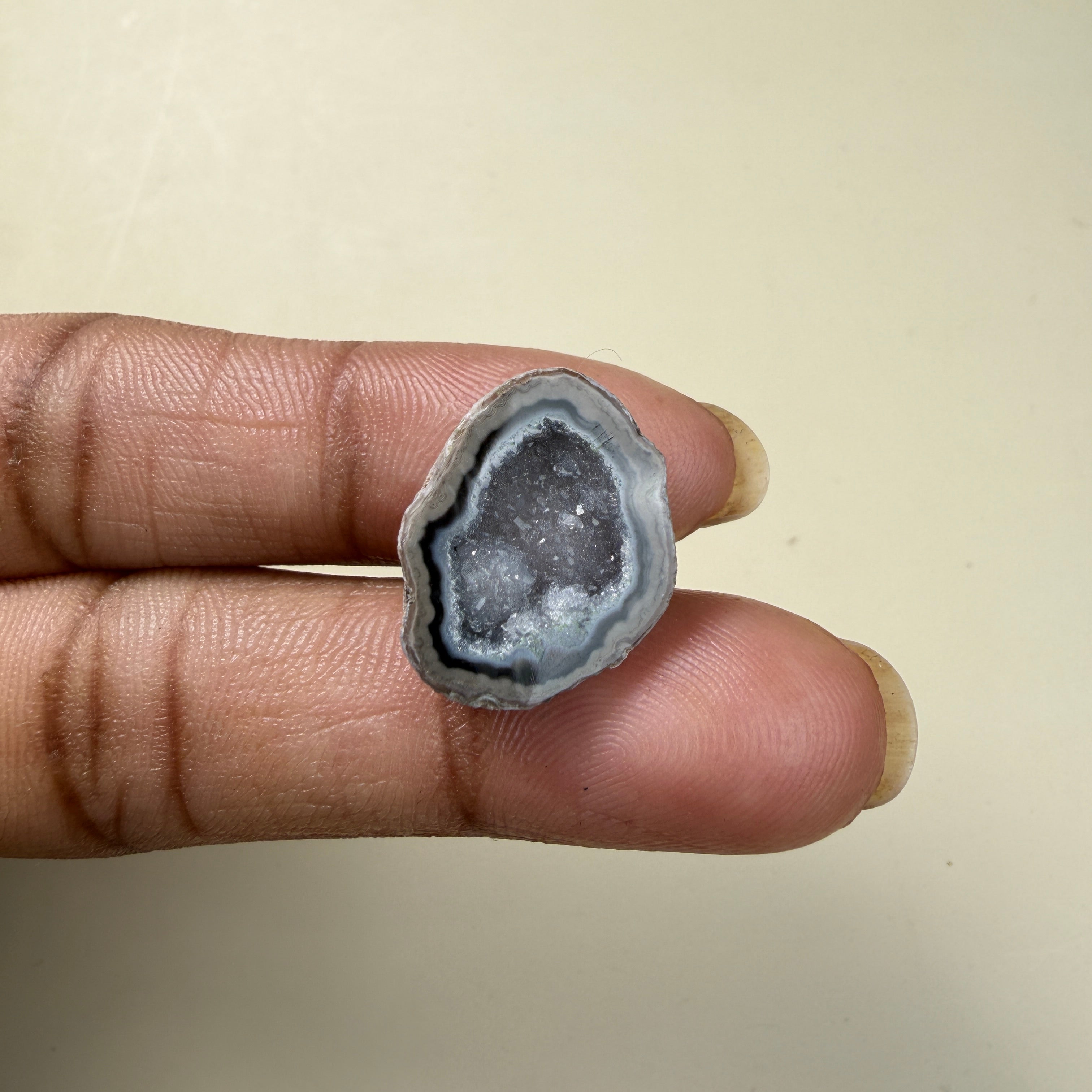 Black Geode Druzy Gemstone Slice 20–25mm | Ring Making Stone | Wholesale Jewelry Supply