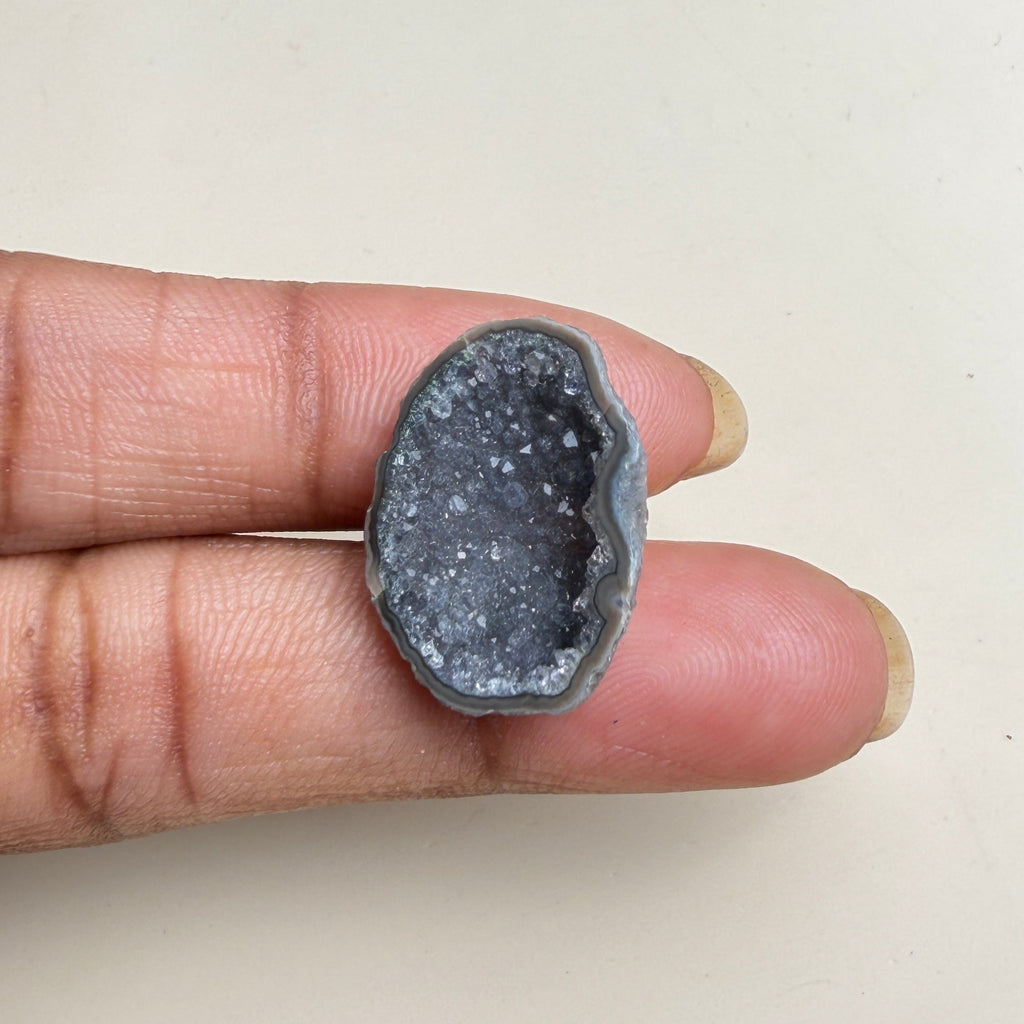 Black Druzy Geode Gemstone Slice 20–25mm | Jewelry Making Wholesale Supply