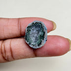 Organic Black Druzy Geode Slice 20–25mm | Natural Agate Jewelry Stone