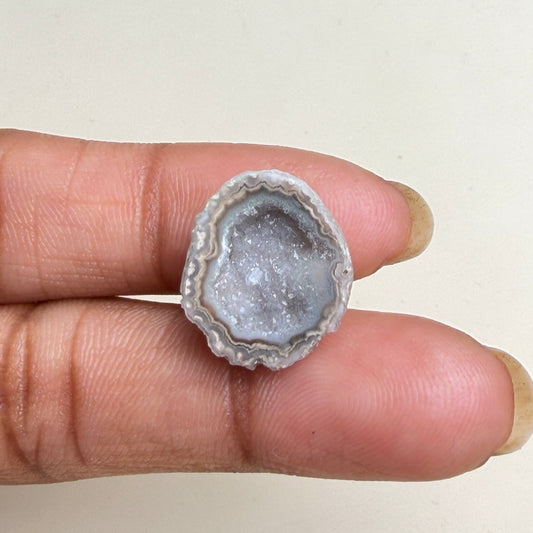 Raw Black Geode Druzy Slice 20–25mm | Wholesale Gemstone for Ring Settings Meena Design