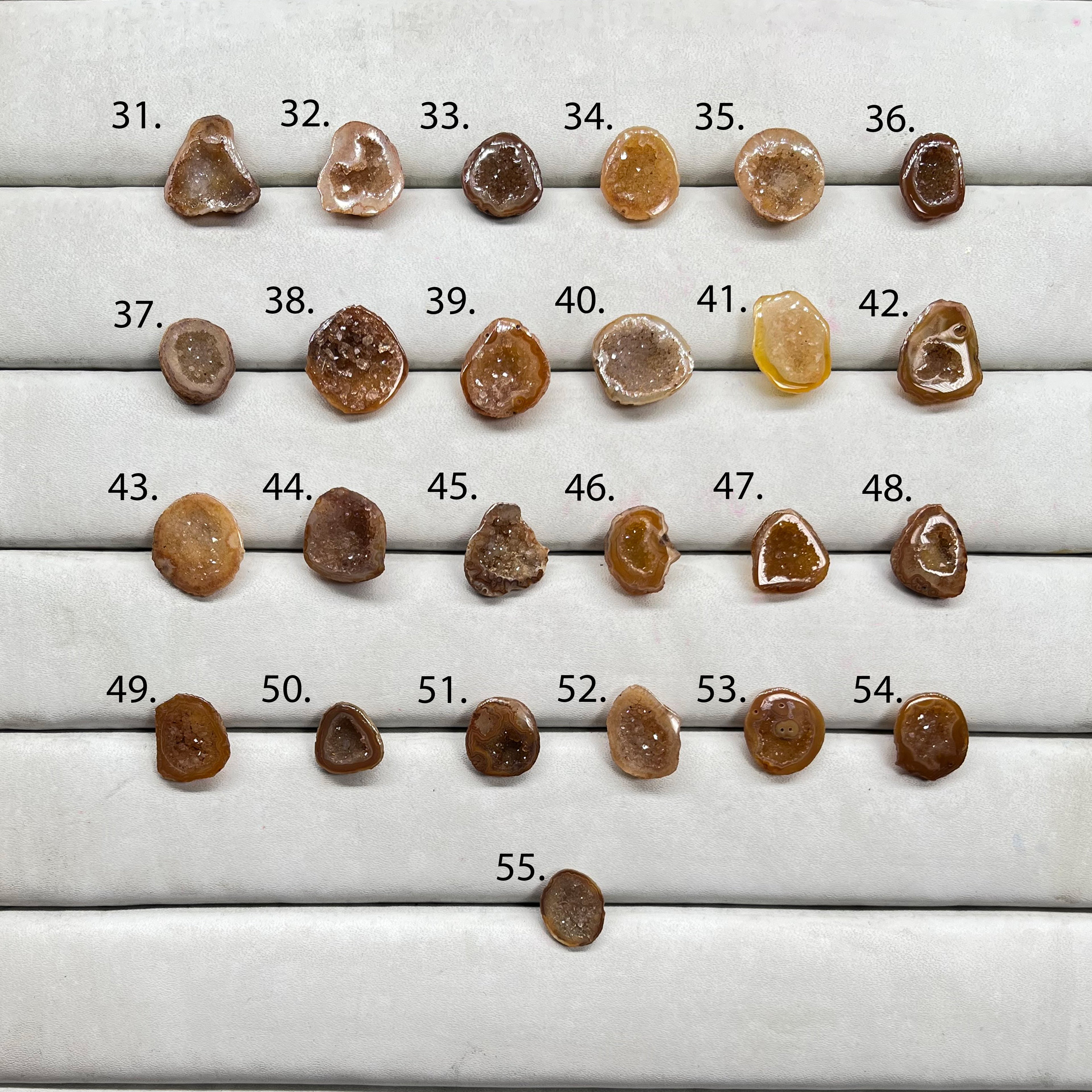 Geode Rings stone by Selection 15 - 25 MM Brown
