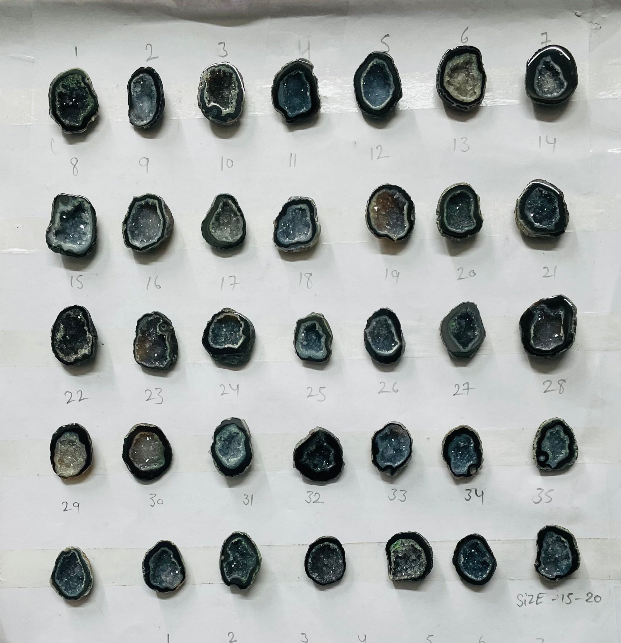 Black Color Enhanced Agate Geode Druzy (15–20 mm) – Premium Natural Stones for Rings