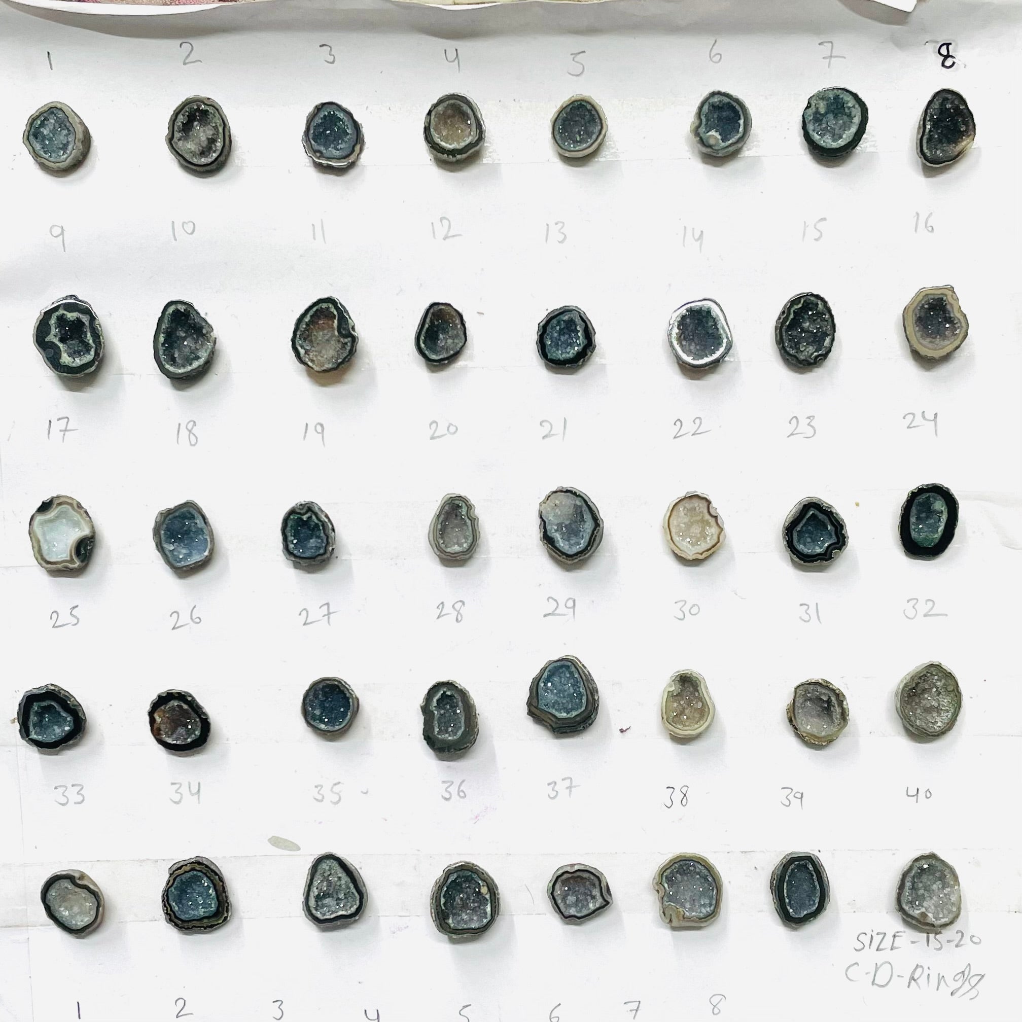 Black Agate Geode Druzy Stone (10–15 mm) – Premium Natural Gemstone for Rings