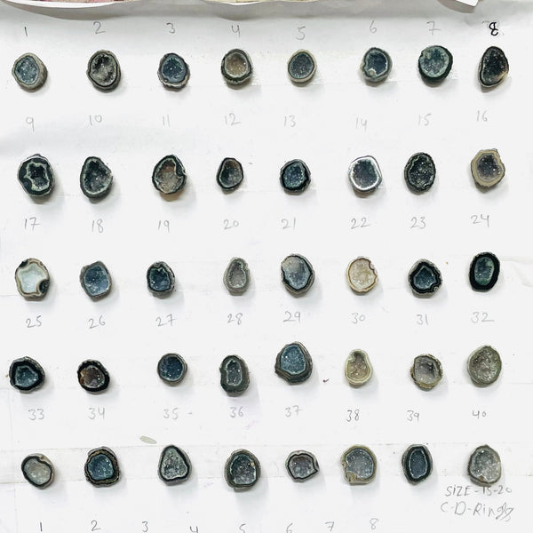 Black Agate Geode Druzy Stone (10–15 mm) – Premium Natural Gemstone for Rings My Store