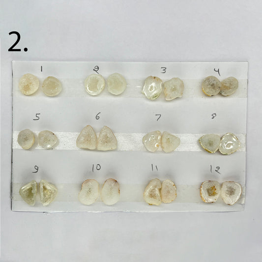 Geode Pairs by Selection 15 - 20 MM White