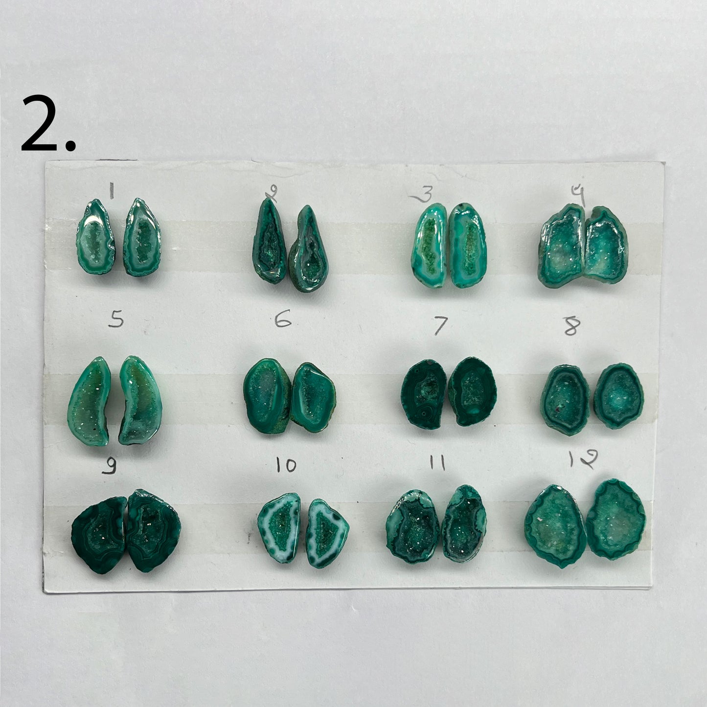 Geode Pairs by Selection 10-15mm Green