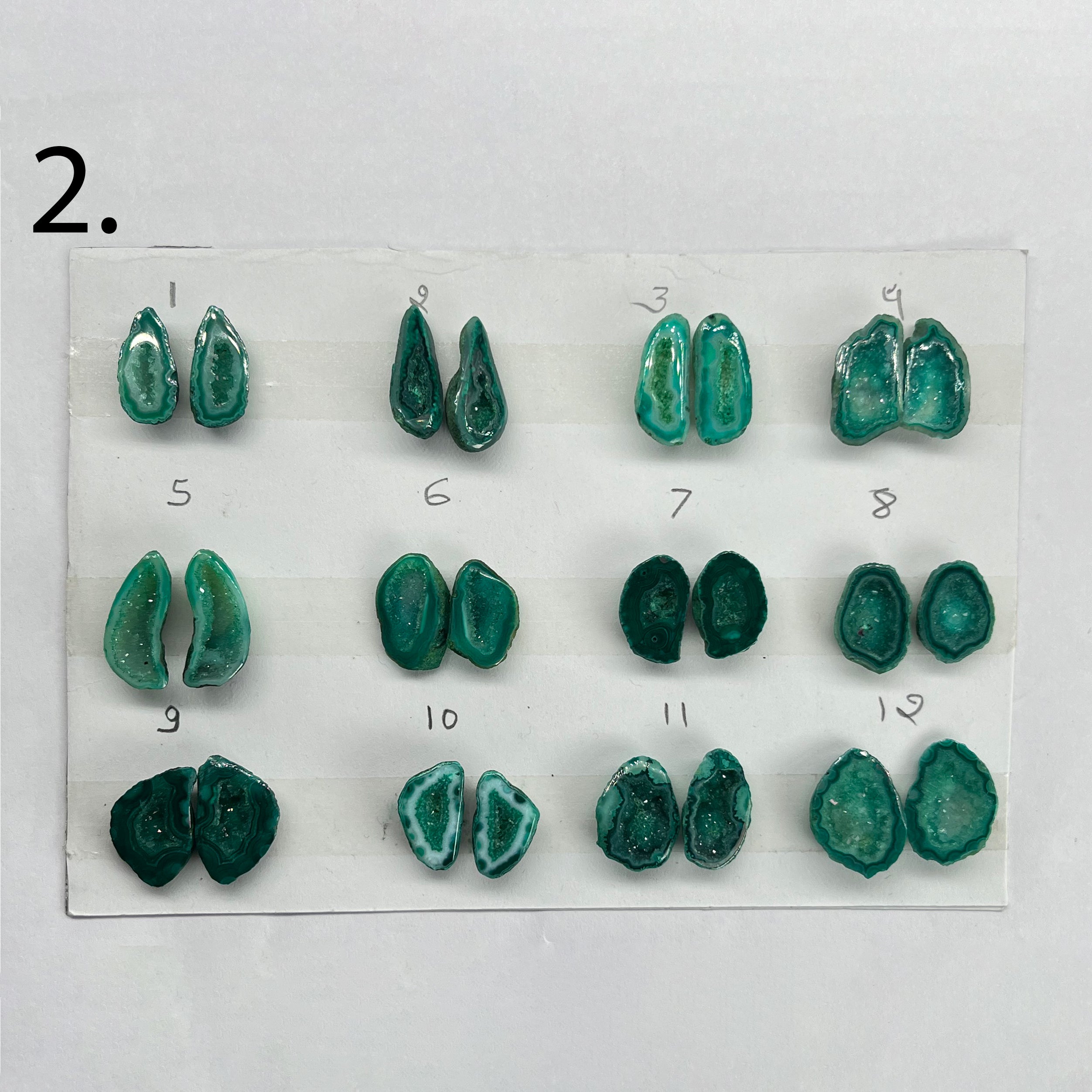 Geode Pairs by Selection 10-15mm Green