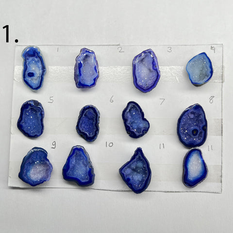 Geode Pendant stone by Selection 20-30 MM Blue My Store