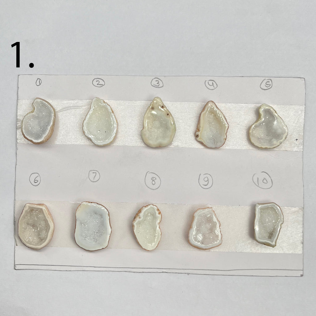 Geode Pendant stone by Selection 25 - 35MM White