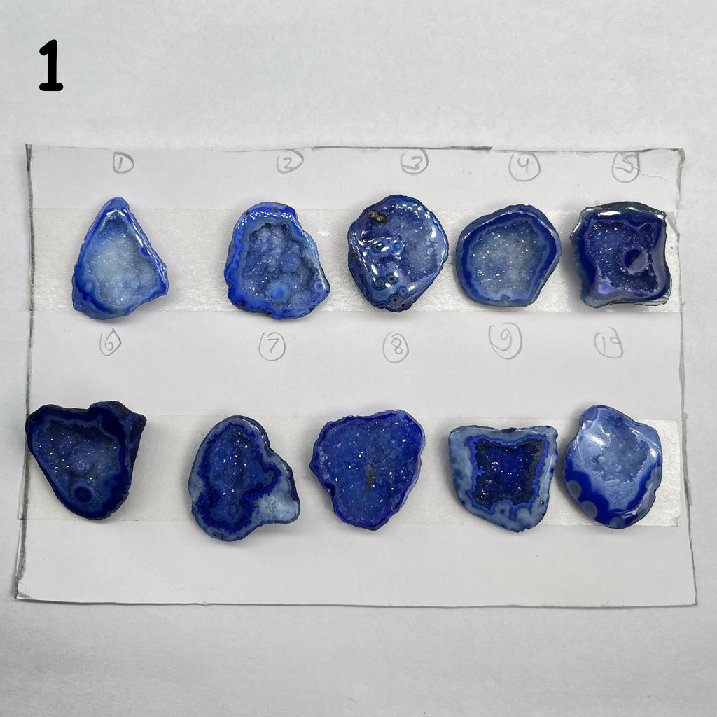 Geode Pendant stone by Selection 25 - 35MM blue