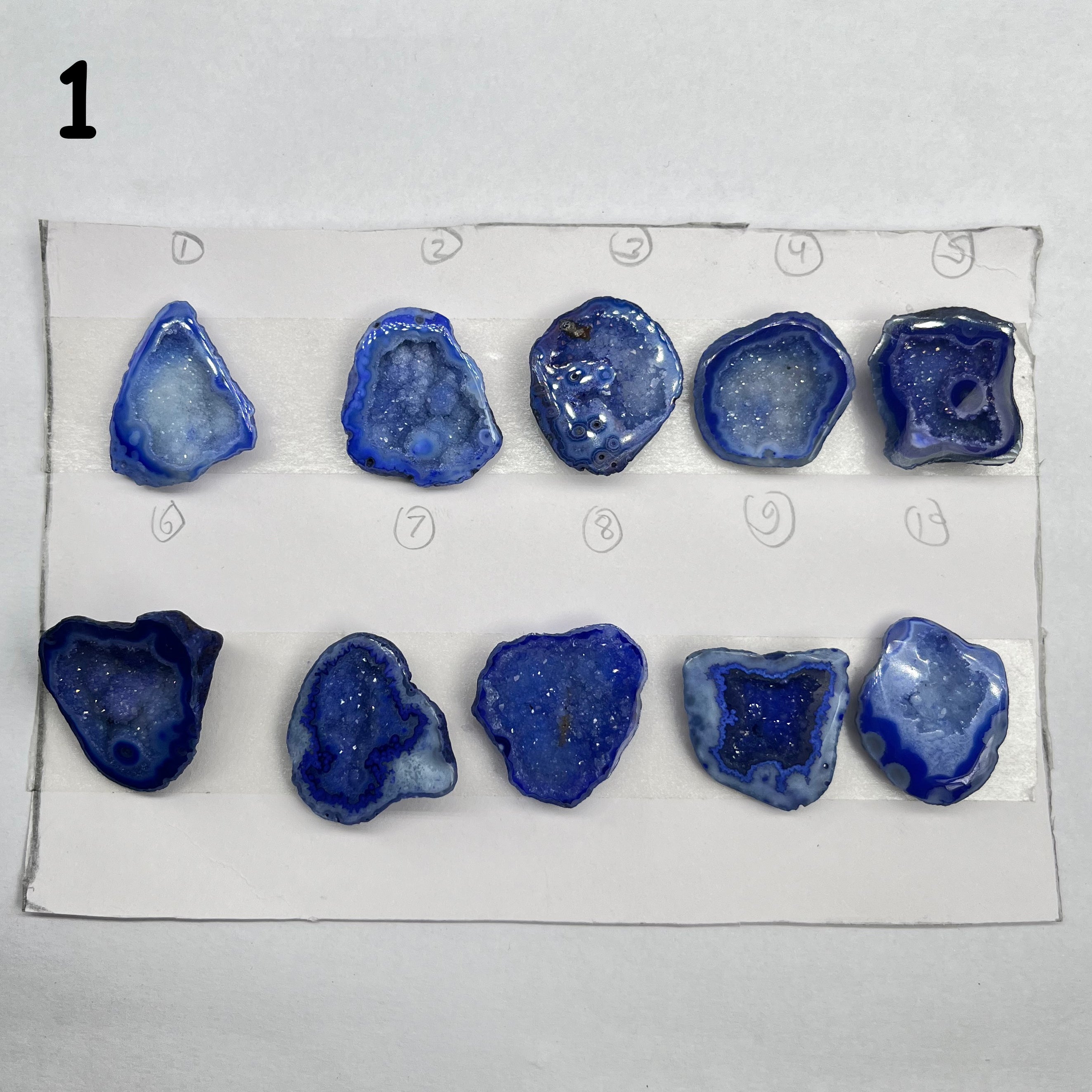Geode Pendant stone by Selection 25 - 35MM blue