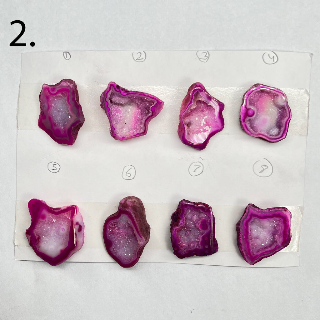 Geode Pendant stone by Selection 25 - 35MM Pink