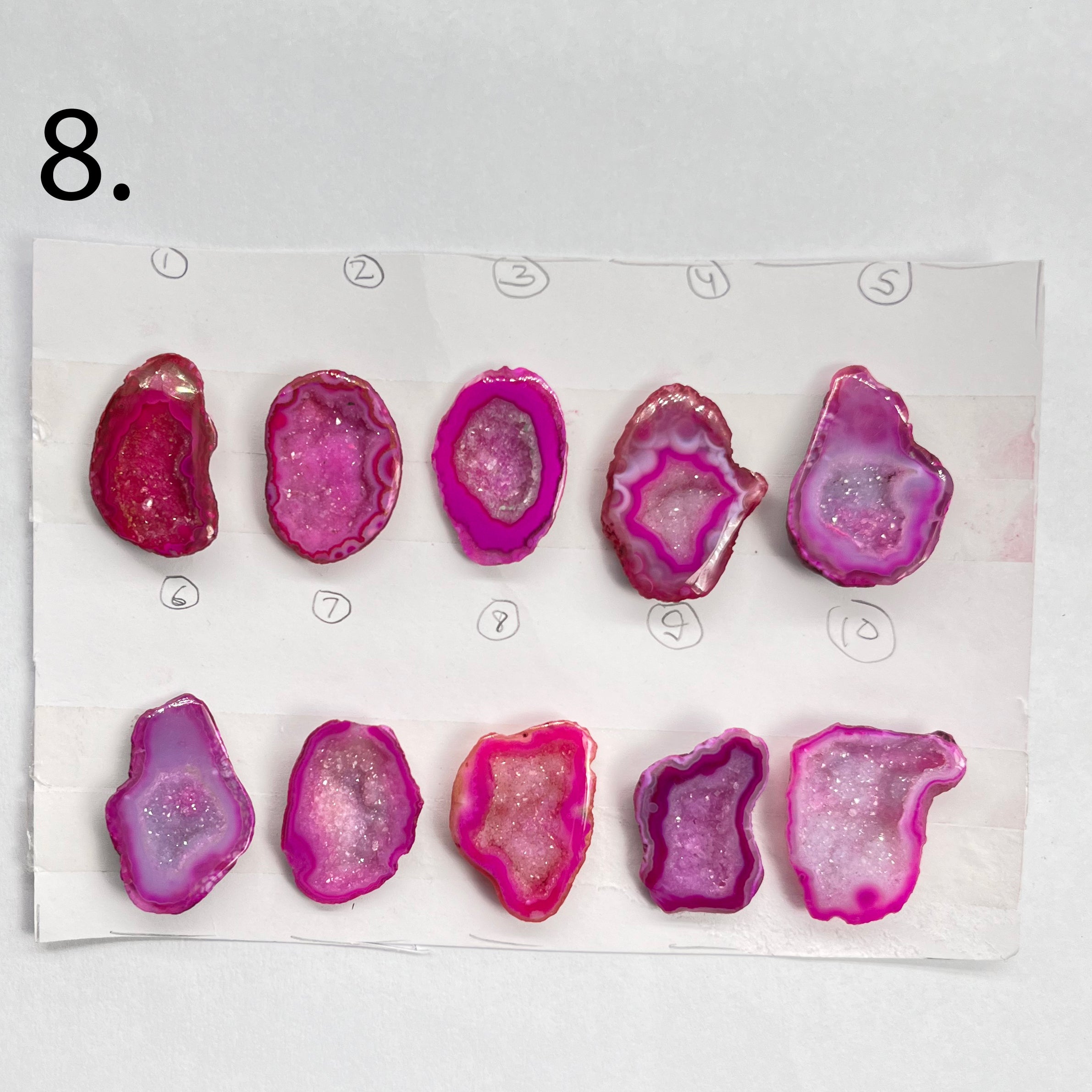 Geode Pendant stone by Selection 25 - 35MM Pink