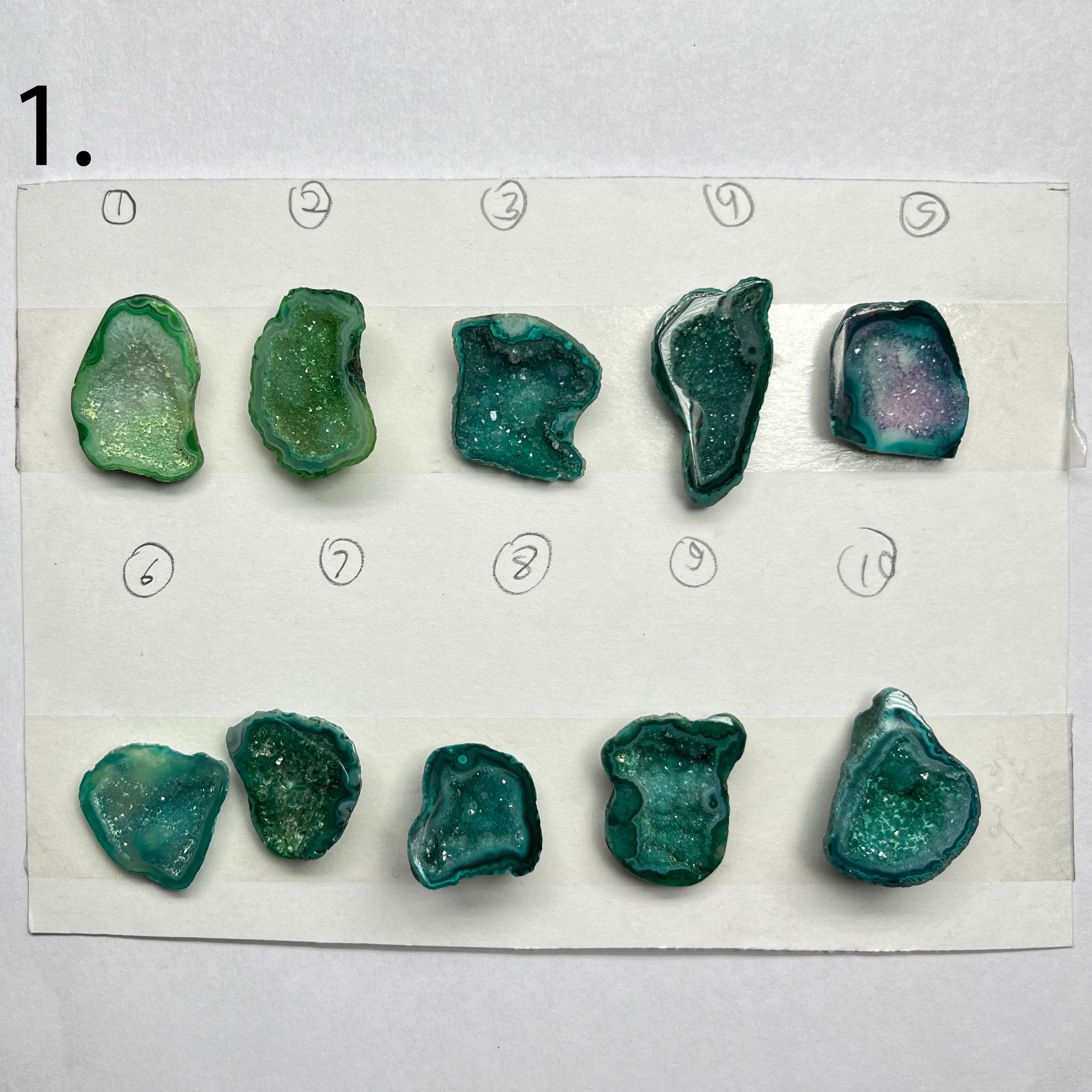 Geode Pendant stone by Selection 25 - 35MM Green