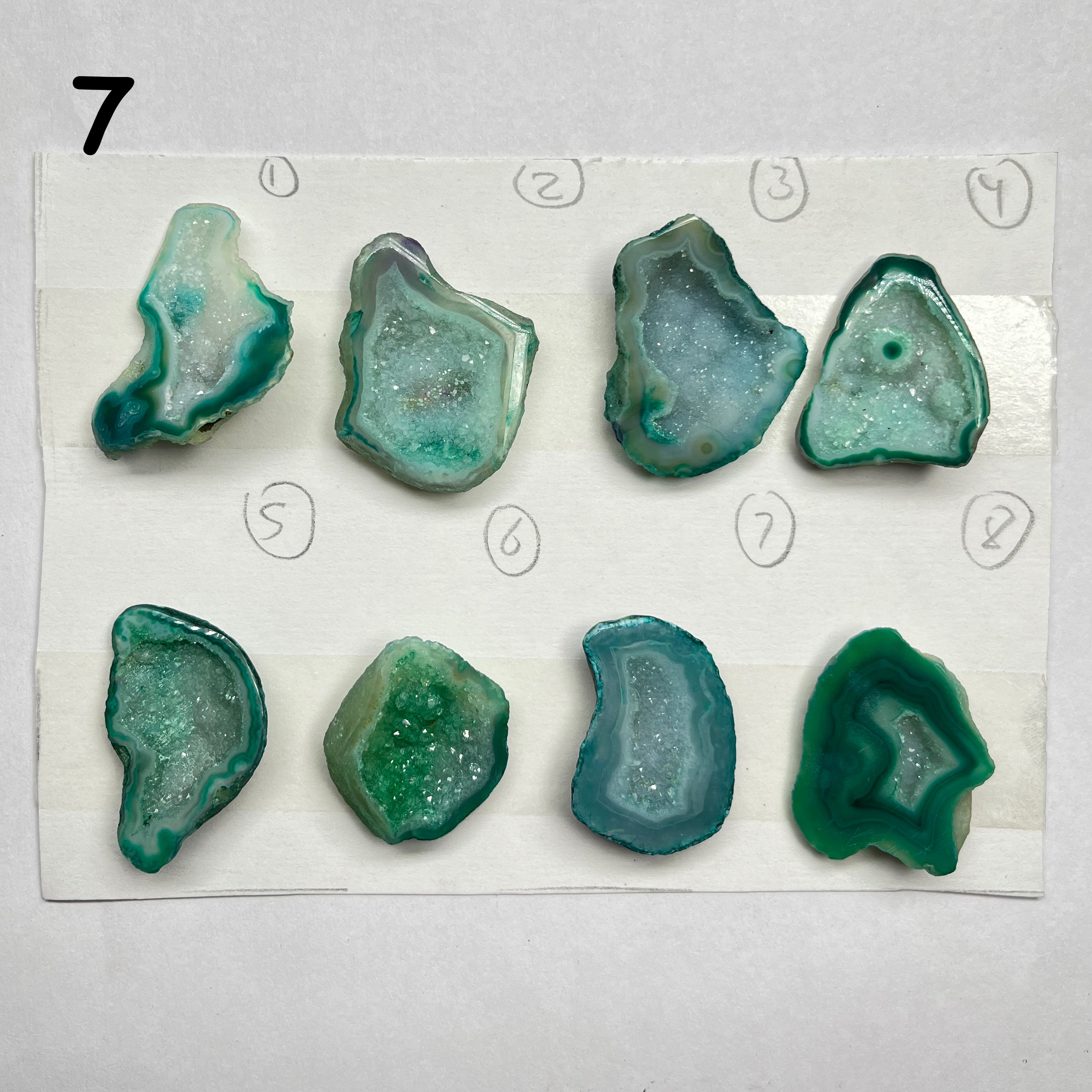 Geode Pendant stone by Selection 30-40mm green