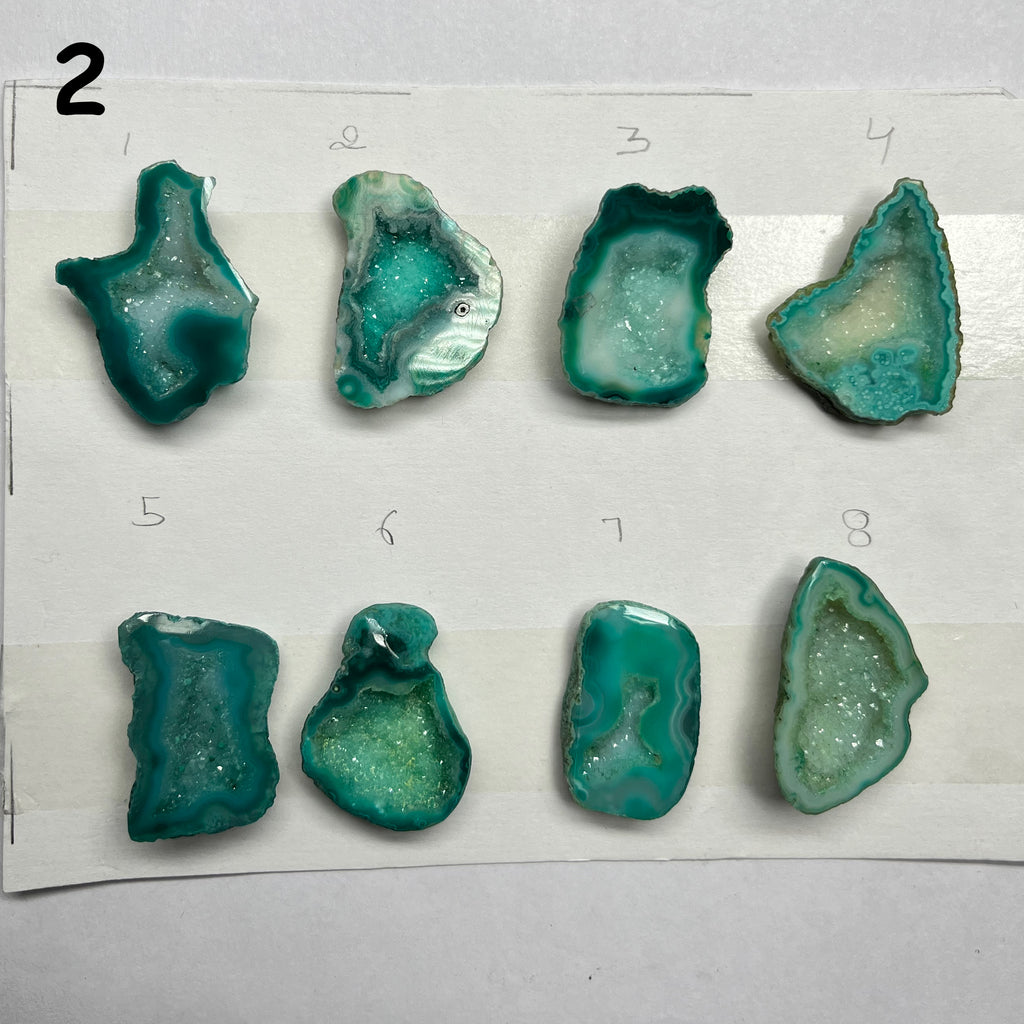 Geode Pendant stone by Selection 30-40mm green