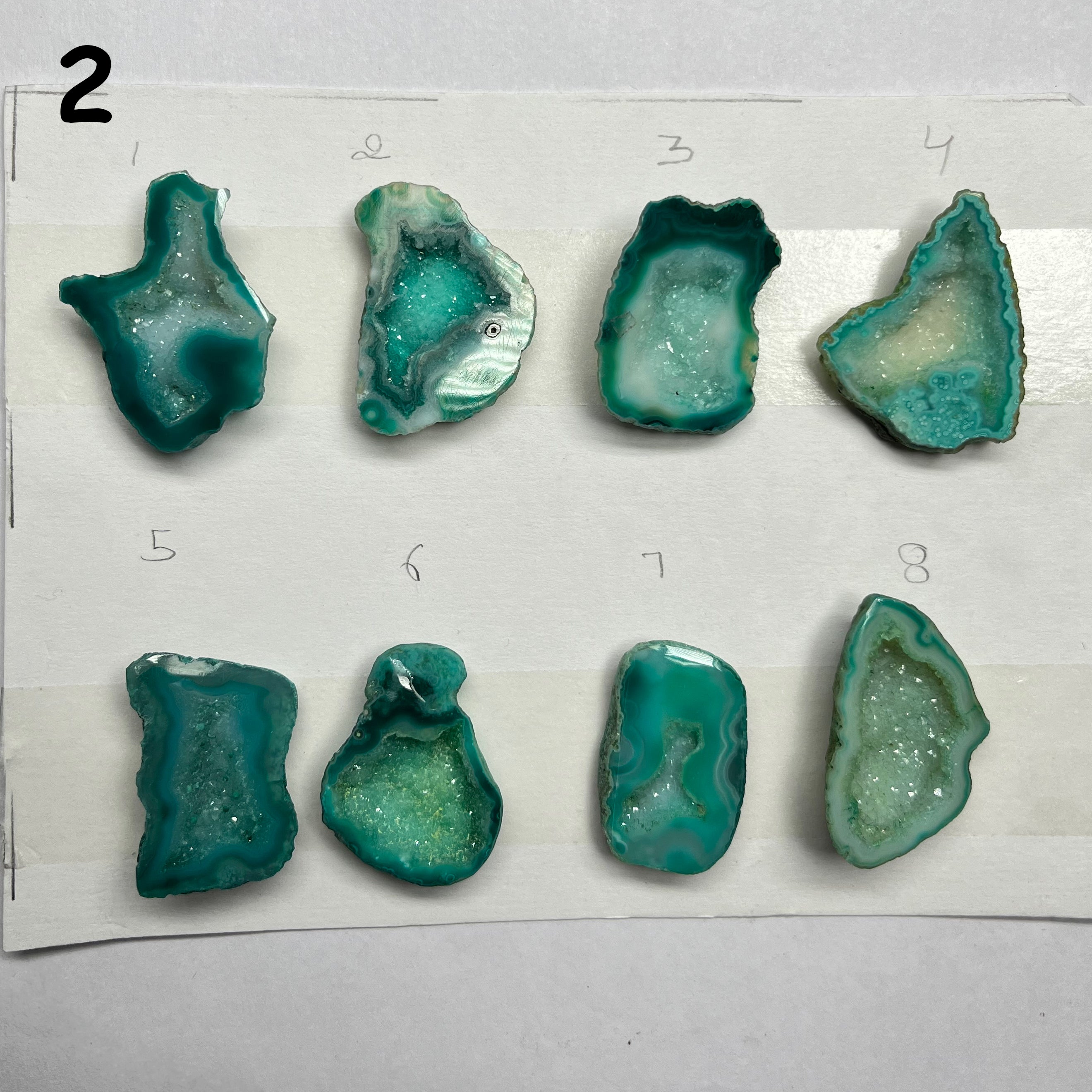 Geode Pendant stone by Selection 30-40mm green