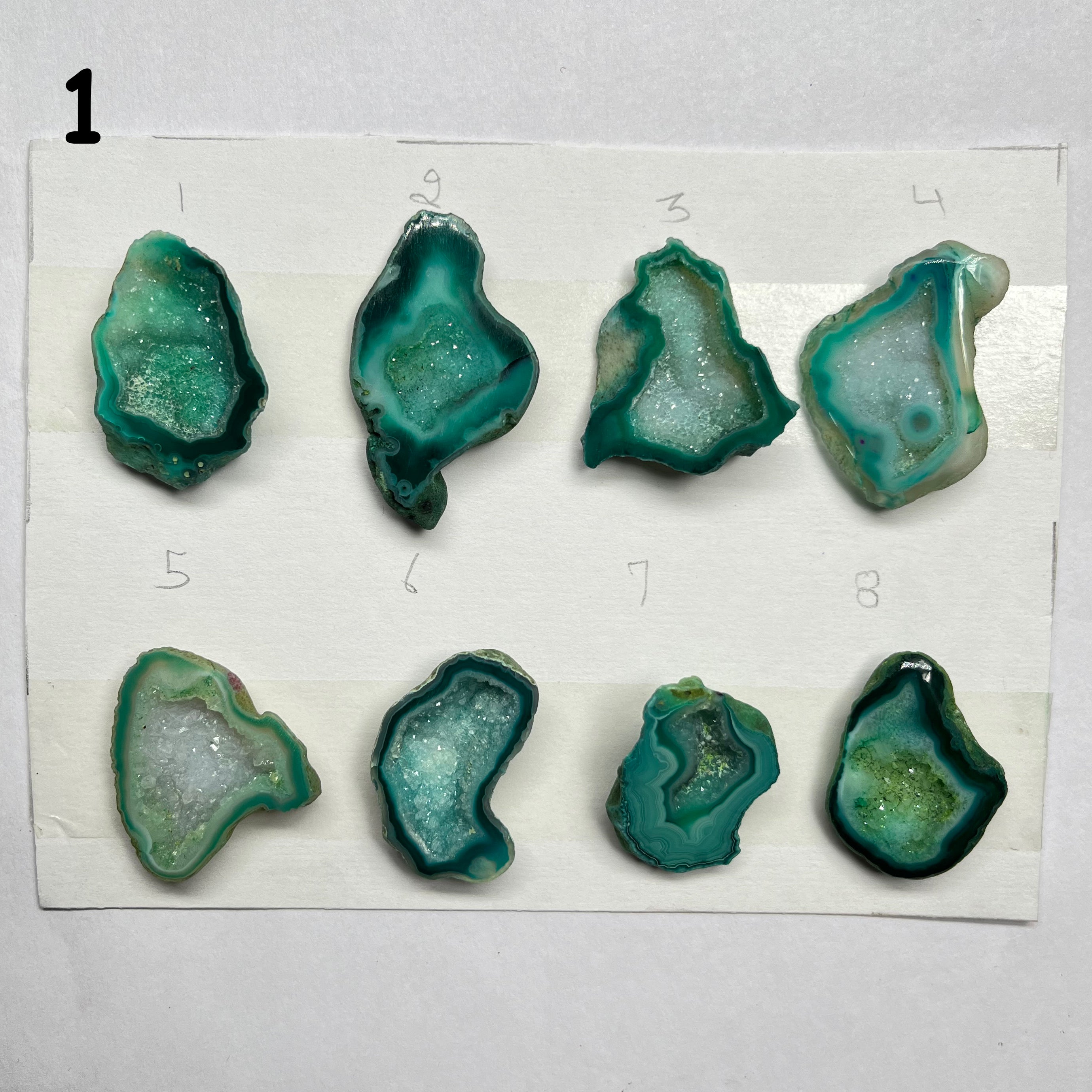 Geode Pendant stone by Selection 30-40mm green