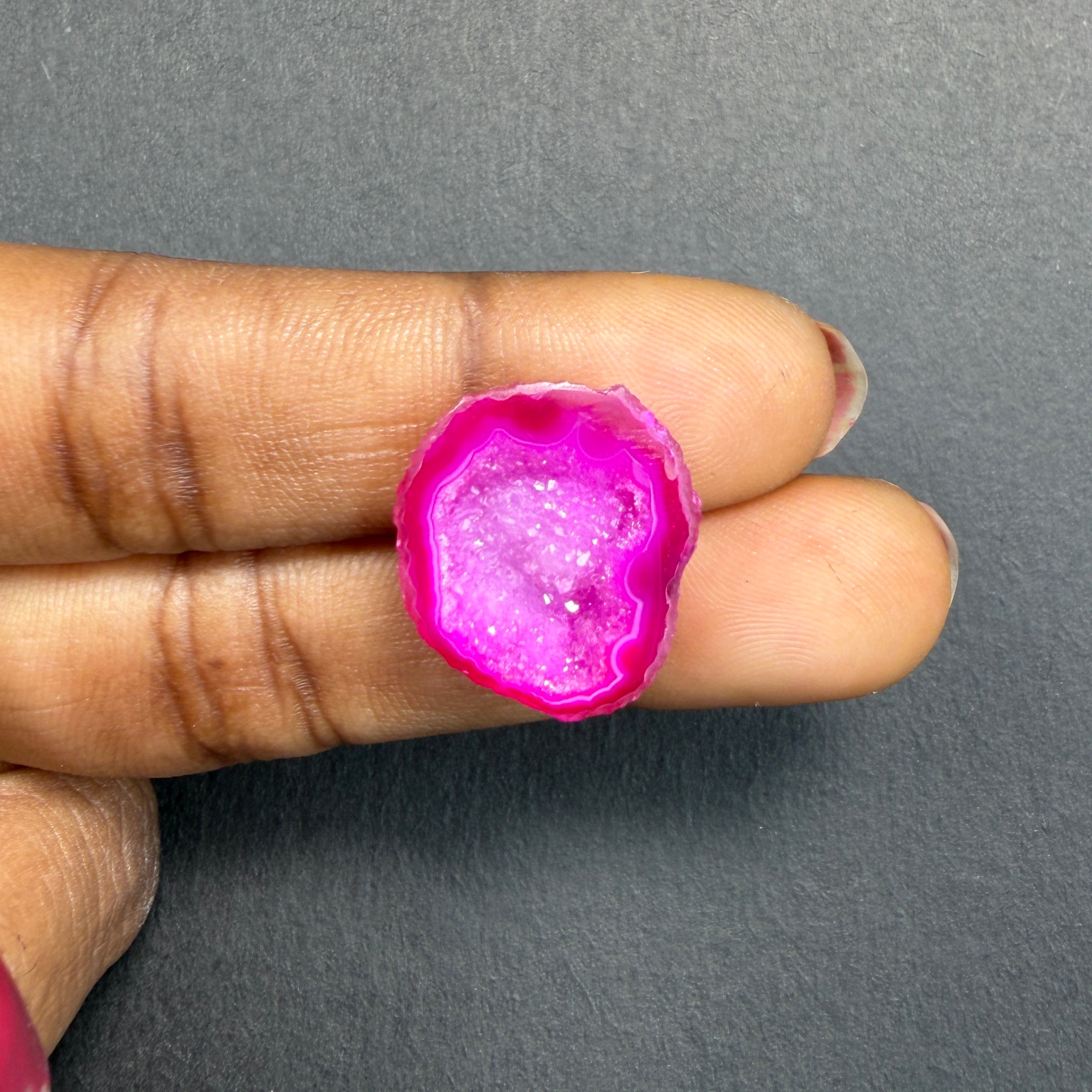 Pink Agate Druzy Geode Slices – Perfect for Ring Making