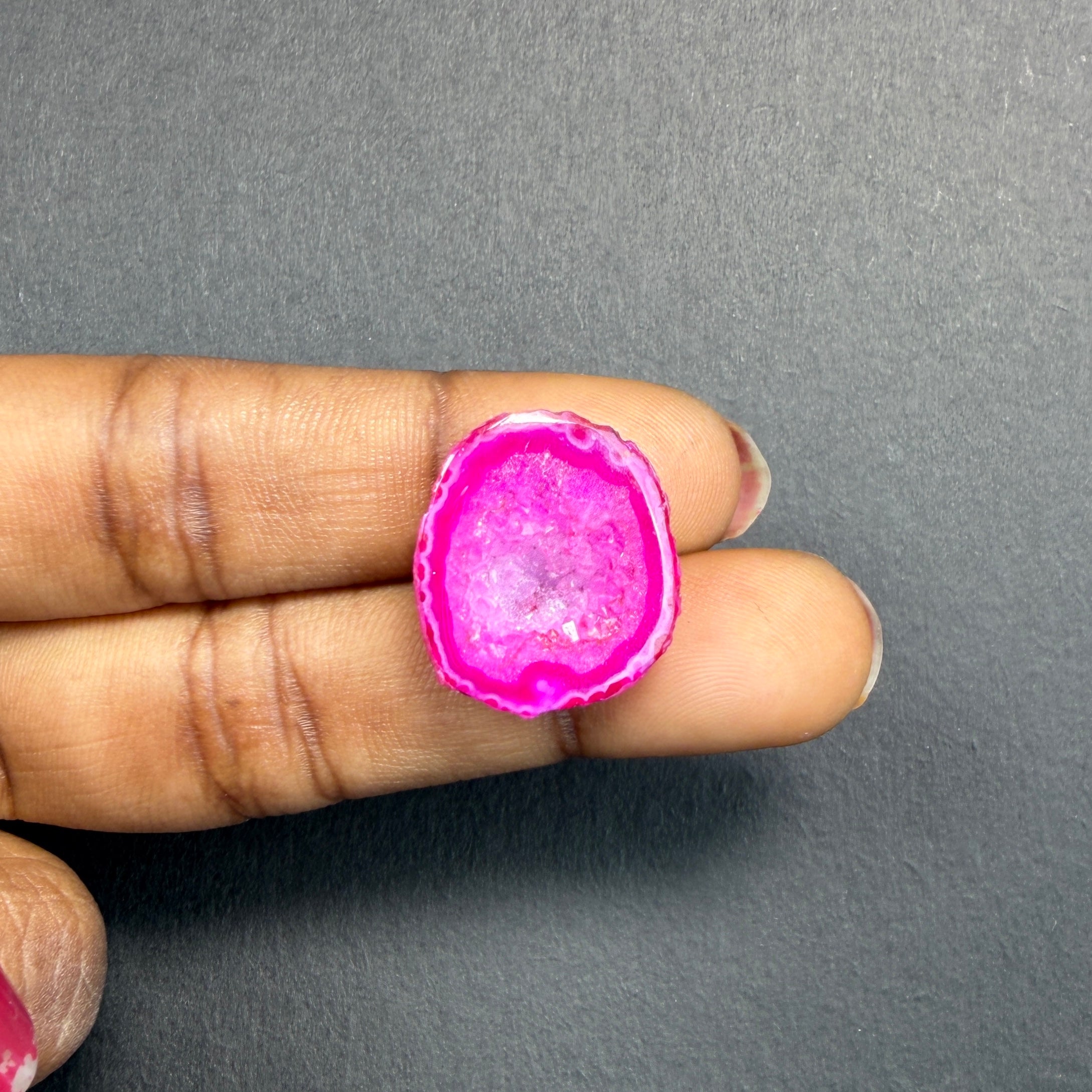 Pink Agate Druzy Geode Slices – Perfect for Ring Making