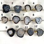 Rings by Selection Anokha Brass Gold Plated 15 - 25 MM Black