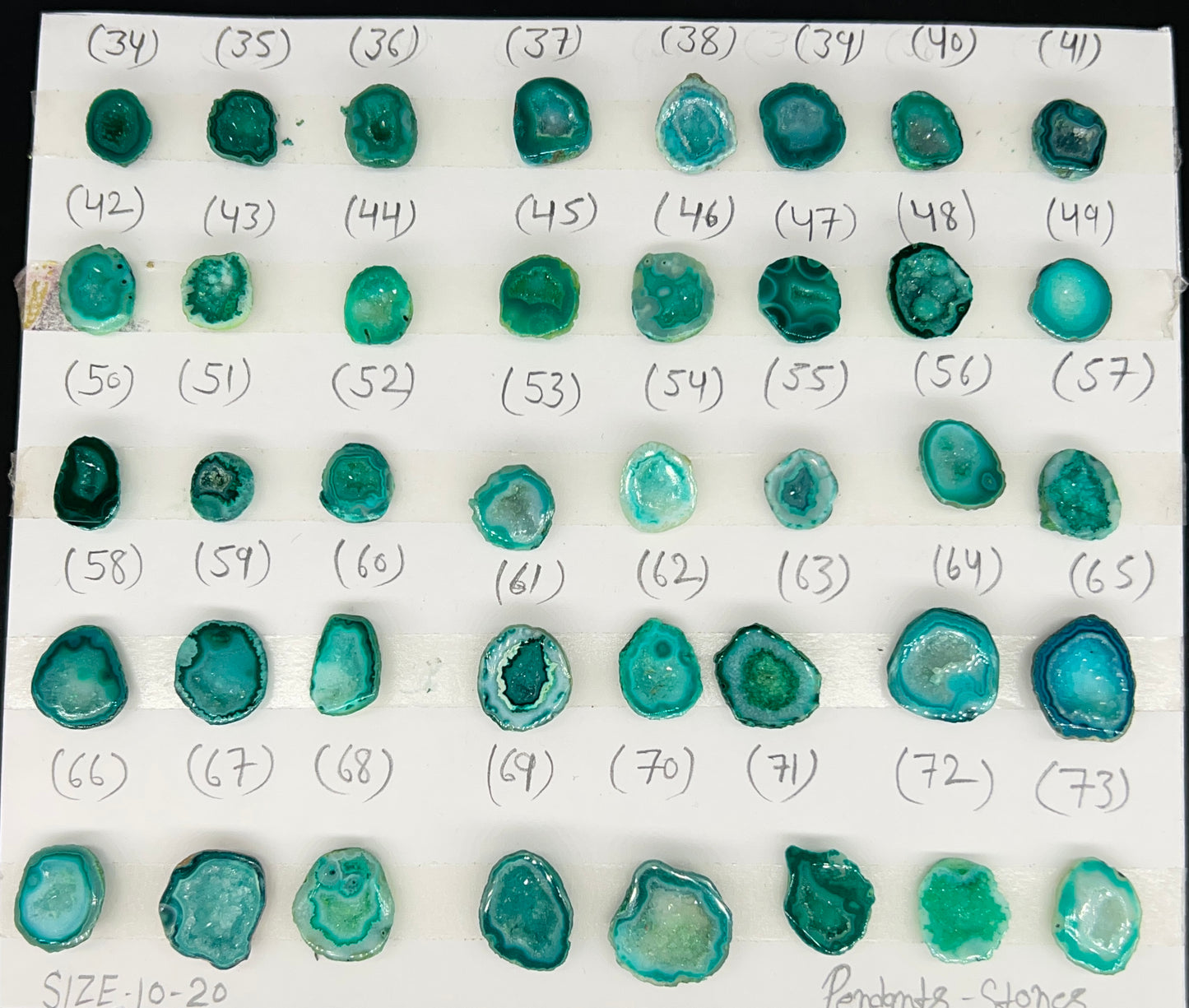 Geode Rings stone by Selection 10-20mm Yellow And Green