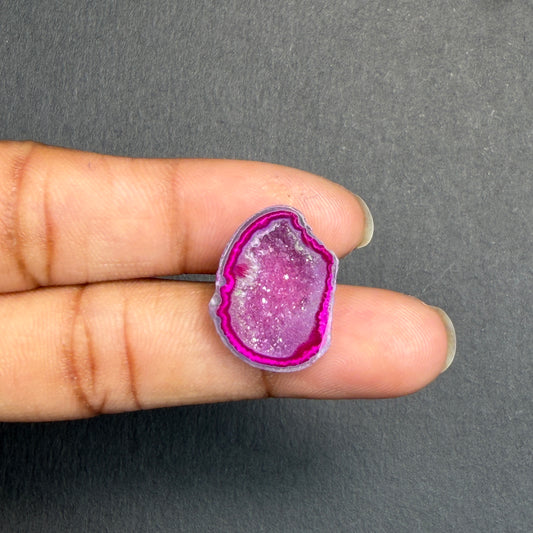 Pink Agate Druzy Geode Slices – Perfect for Ring Making