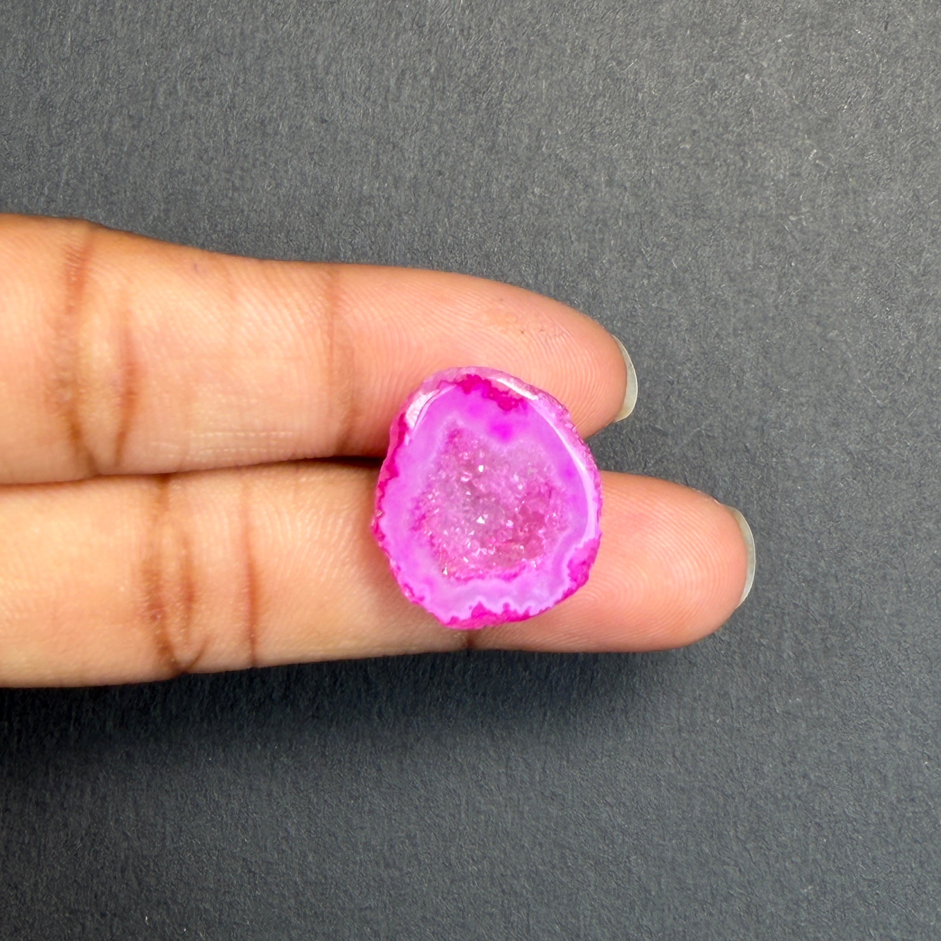 Pink Agate Druzy Geode Slices – Perfect for Ring Making
