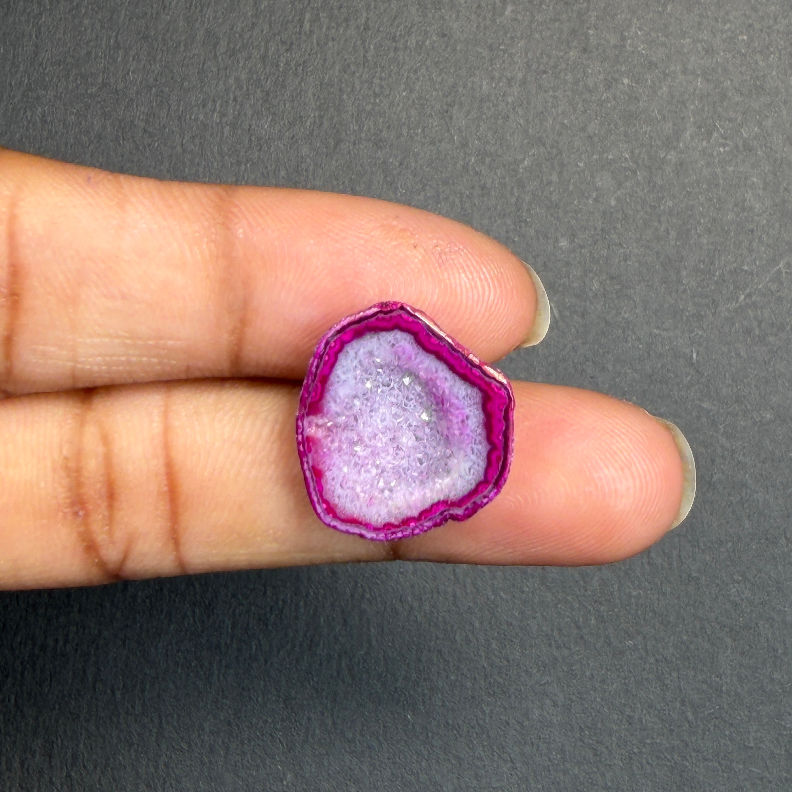 Pink Agate Druzy Geode Slices – Perfect for Ring Making
