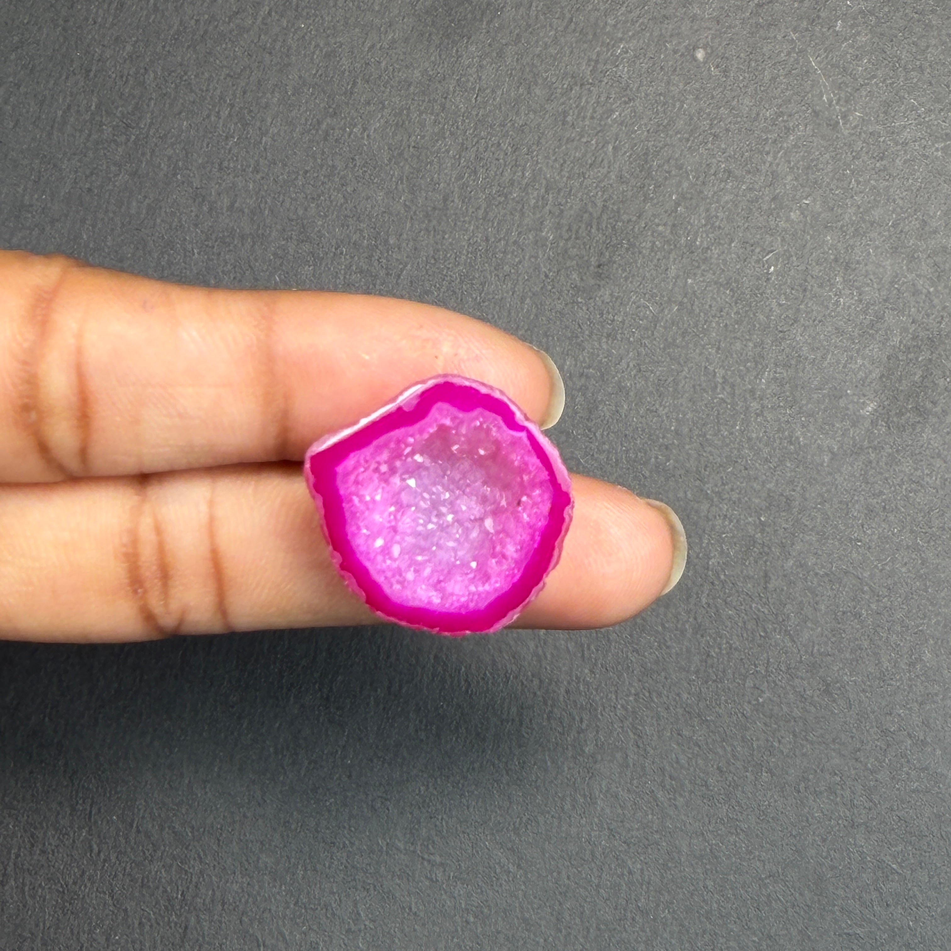 Pink Agate Druzy Geode Slices – Perfect for Ring Making