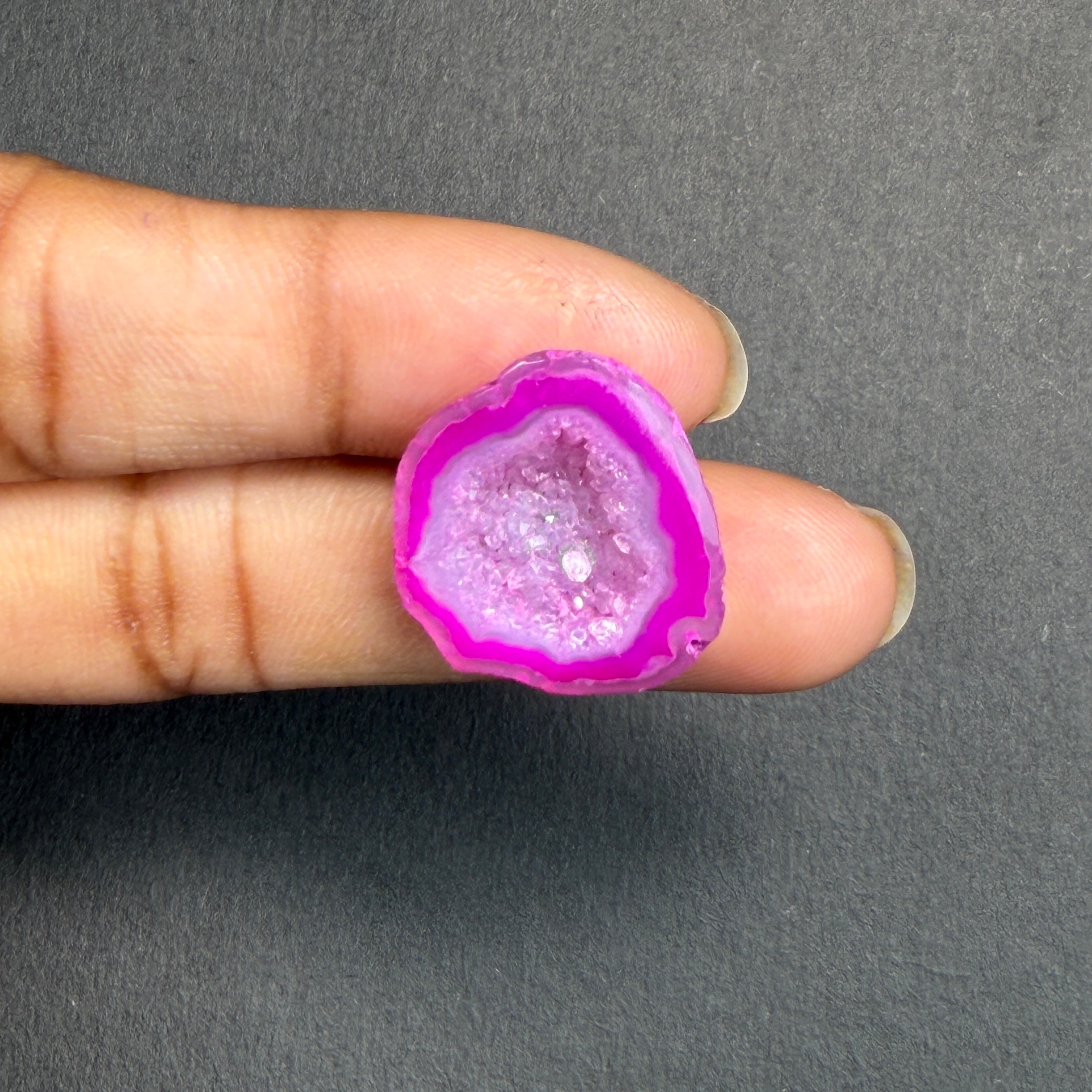 Pink Agate Druzy Geode Slices – Perfect for Ring Making
