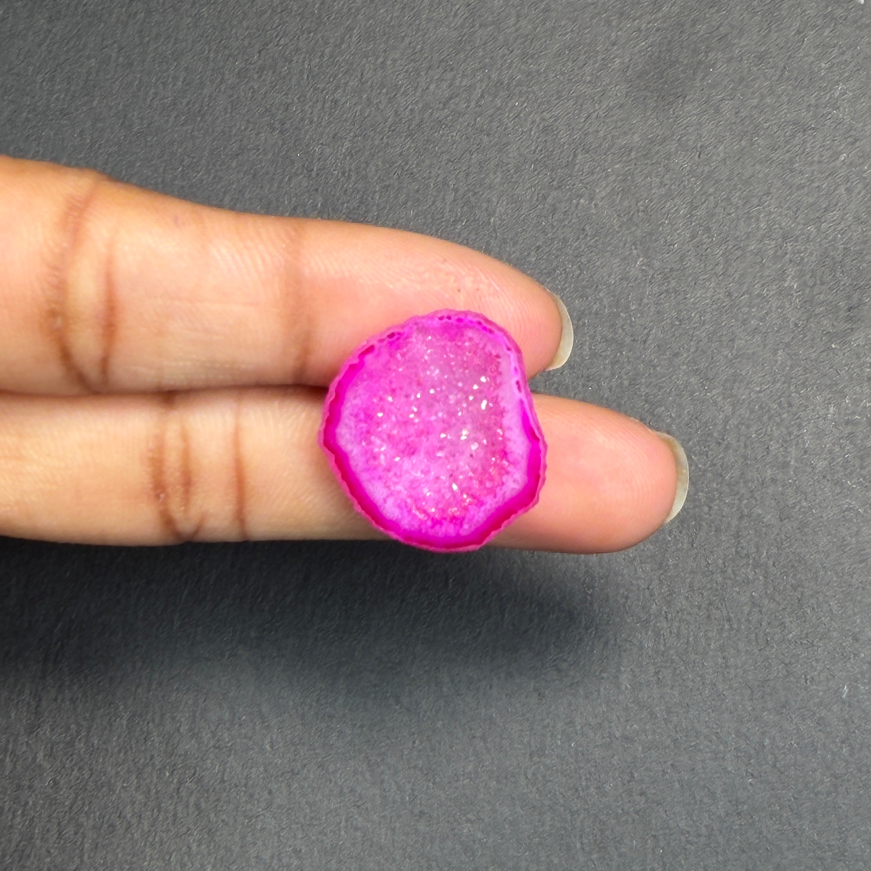 Pink Agate Druzy Geode Slices – Perfect for Ring Making