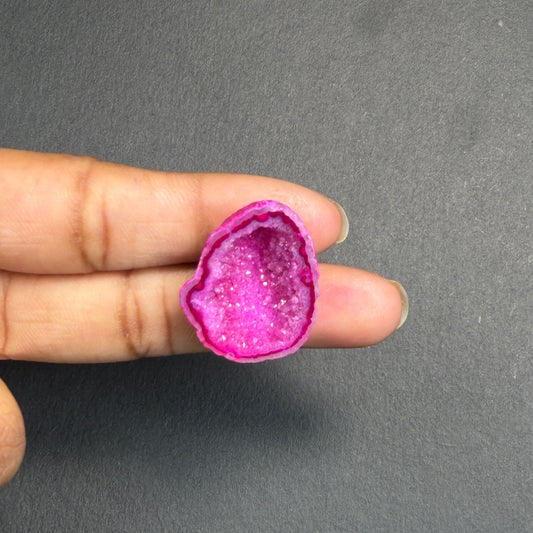Pink Agate Druzy Geode Slices – Perfect for Ring Making