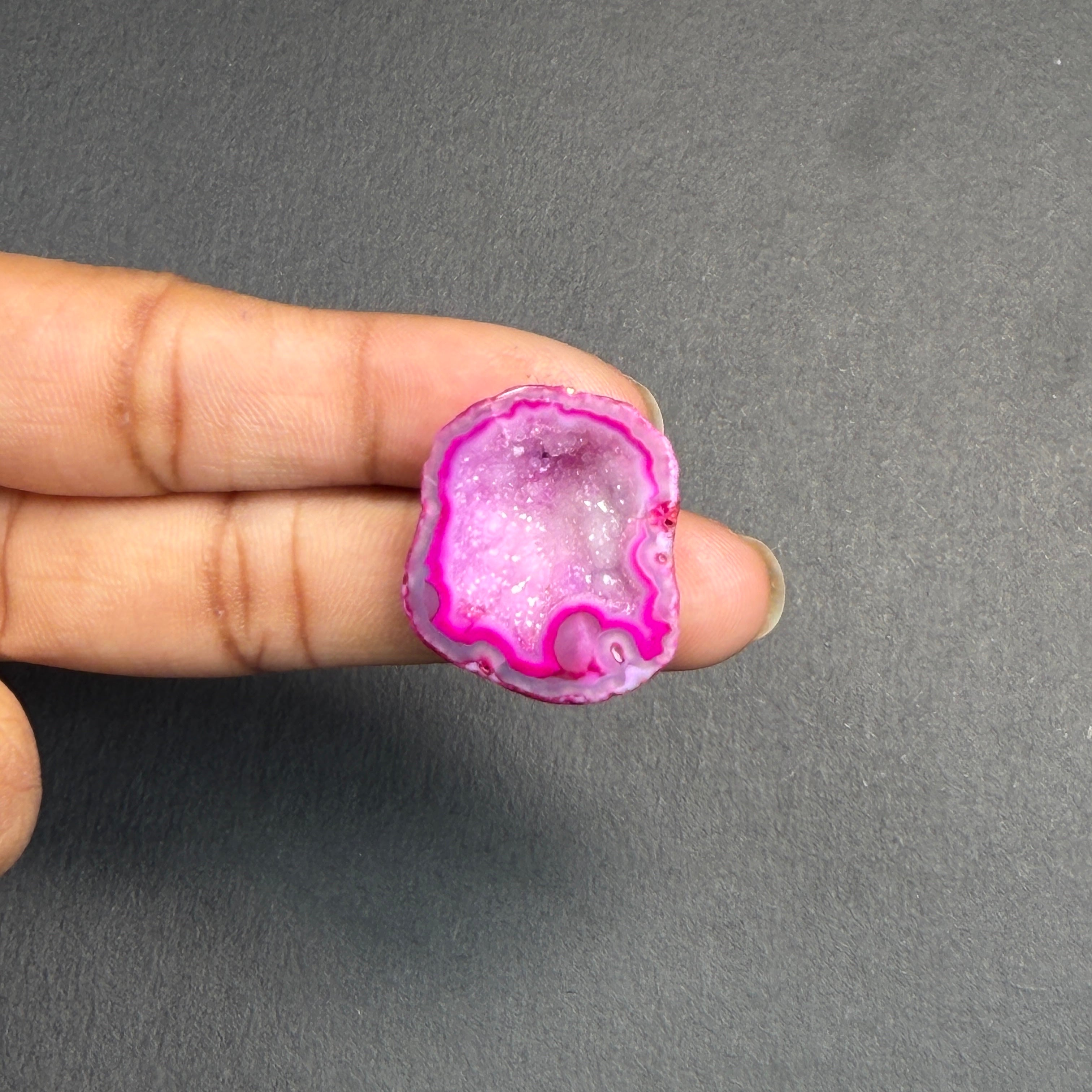 Pink Agate Druzy Geode Slices – Perfect for Ring Making