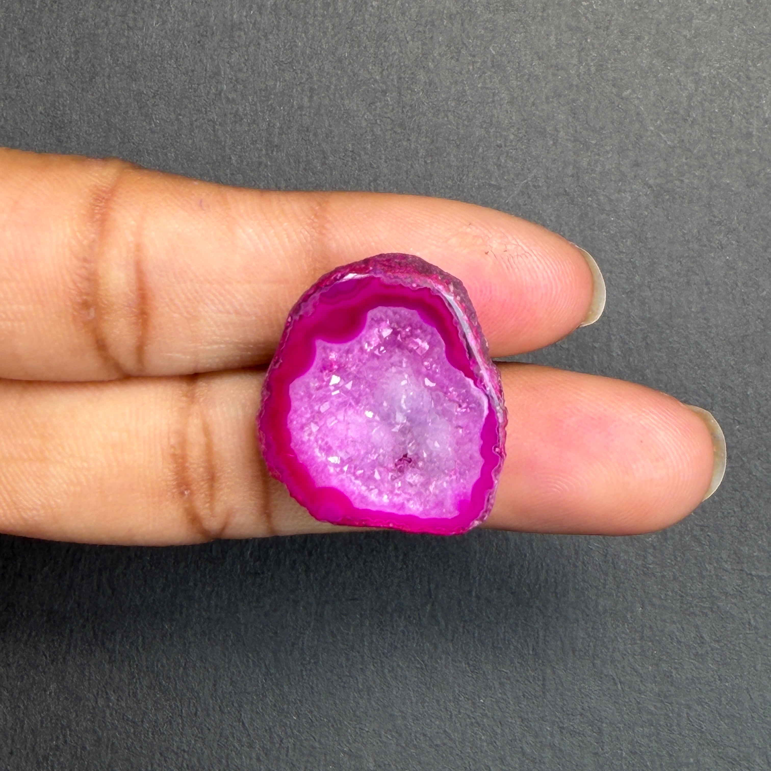 Pink Agate Druzy Geode Slices – Perfect for Ring Making