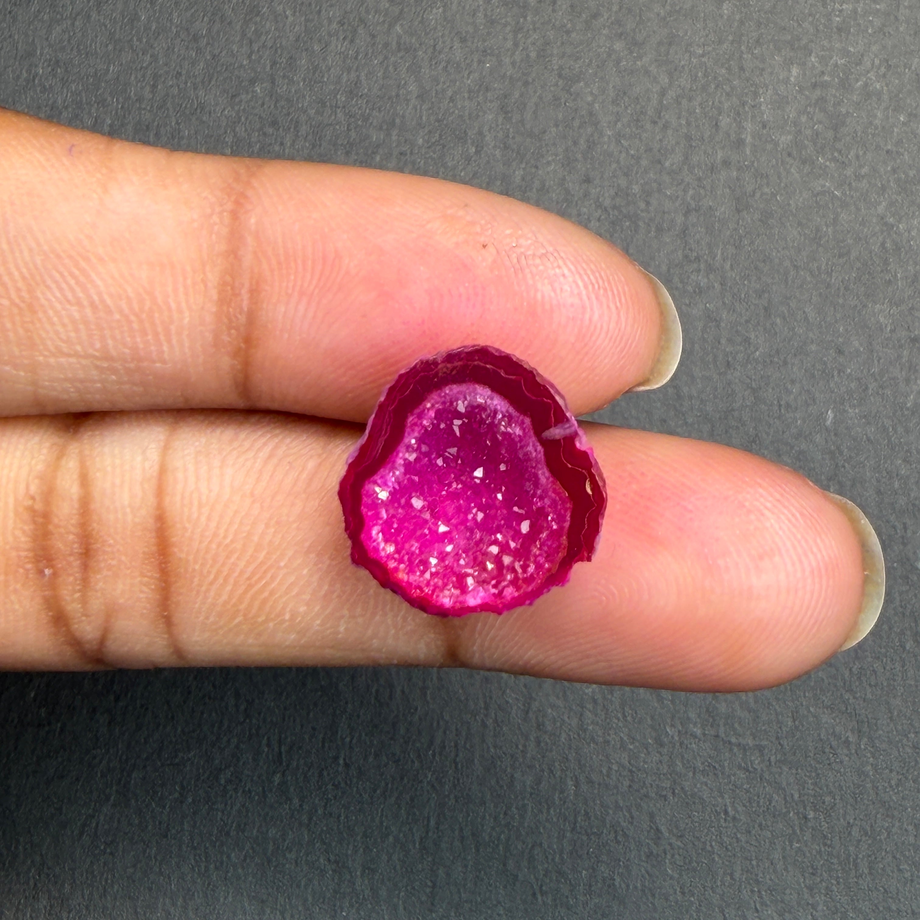 Pink Agate Druzy Geode Slices – Perfect for Ring Making