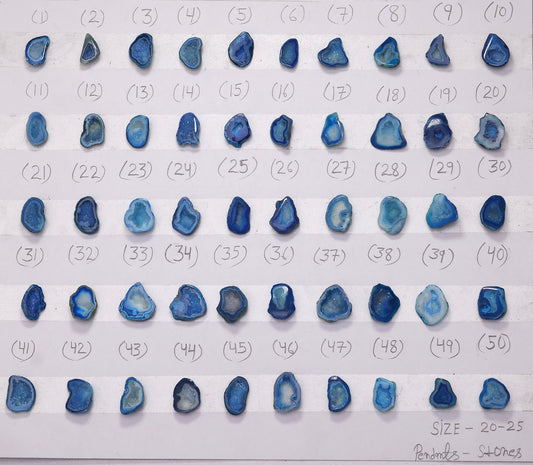 Geode Stones (Pendant) by Selection 20 -25 mm Aqua For Making Pendant Jewelry